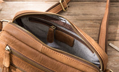 Small Cool Leather Mens Messenger Bags Shoulder Bag  for Men - iwalletsmen