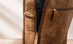 Cool Leather Brown Small Mens Messenger Bag Vintage Shoulder Bag  for Men - iwalletsmen