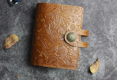 Handmade Leather Floral Mens Cool billfold Wallet Card Holder Small Card Slim Wallets for Men