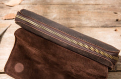Cool Leather Mens Large Long Zipper Clutch Wallet Long Wallet for Men - iwalletsmen