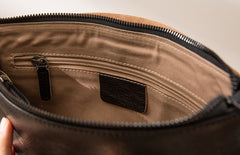 Small Leather Black Mens Cool Messenger Bags Shoulder Bags  for Men - iwalletsmen