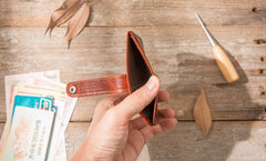 Leather Mens Card Holder Slim Front Pocket Wallet Card Wallets for Men - iwalletsmen