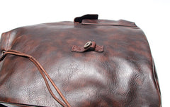 Cool Black Coffee Mens Leather Backpack Travel Backpack School Backpacks for men - iwalletsmen