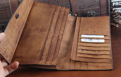 Handmade Leather Mens Clutch Cool Braided Wallet Clutch Wristlet Wallet for Men