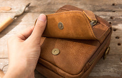 Leather Belt Pouch Belt Cases Mens Waist Bag Small Shoulder Bag for Men - iwalletsmen