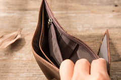 Vintage Leather Mens Small Wallets Bifold Slim billfold Wallet for Men - iwalletsmen
