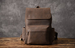Genuine Leather Mens Cool Backpack Sling Bag Large Travel Bag Hiking Bag for men