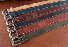 Genuine Leather Punk Rock Biker Trucker Mens Belt Men Black Coffee Belt for Men