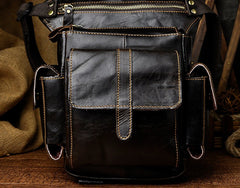 Biker Mens Leather Drop Leg Bag Waist Bag Side Bag Belt Pouch Pack for Men - iwalletsmen