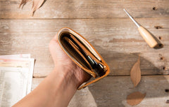 Cool Handmade Leather Mens Small Wallets Bifold Vintage billfold Wallet for Men - iwalletsmen