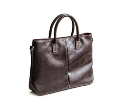 Genuine Leather Mens Briefcase Messenger Bag Laptop Bag Shoulder Bag for men - iwalletsmen