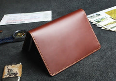 Handmade Leather Floral Mens Cool billfold Wallet Passport Card Holder Small Card Slim Wallets for Men