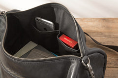 Cool Leather Mens Barrel Shoulder Bags Messenger Bags for Men - iwalletsmen