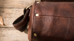 Cool Small Mens Leather Barrel Bag Messenger Bags Shoulder Bags  for Men - iwalletsmen
