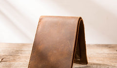 Vintage Leather Mens Small Wallets Bifold Slim Front Pocket Wallet for Men - iwalletsmen
