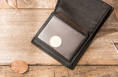 Braided Leather Mens Small Wallets Bifold Slim Front Pocket Wallet for Men - iwalletsmen