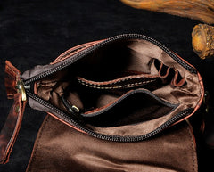 Mens Leather Small Side Bag COURIER BAGs Waist Pouch Holster Belt Case Belt Pouch for Men - iwalletsmen