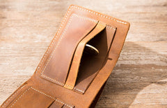 Vintage Leather Mens Small Wallets Bifold Slim Front Pocket Wallet for Men - iwalletsmen