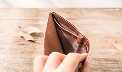 Cool Leather Mens Small Wallets Bifold Slim Front Pocket Wallet for Men - iwalletsmen