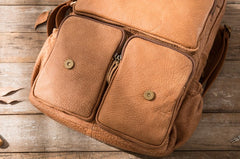 Cool Brown Mens Leather Backpacks Travel Backpacks Laptop Backpack for men - iwalletsmen