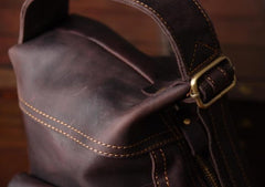 Genuine Leather Mens Cool Chest Bag Sling Bag Crossbody Bag Travel Bag Hiking Bag for men