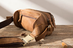 Vintage Leather Fanny Packs Mens Waist Bag Hip Pack Belt Bag for Men - iwalletsmen