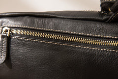 Mens Black Leather Sling Bag Sling Shoulder Bag Sling Backpack for men - iwalletsmen