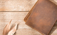 Vintage Leather Mens Small Wallets Bifold Slim Front Pocket Wallet for Men - iwalletsmen