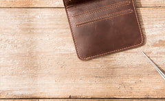 Cool Leather Mens Small Wallets Bifold Slim Front Pocket Wallet for Men - iwalletsmen