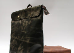 Cool Black Mens Leather Backpack Travel Backpacks School Backpacks for men - iwalletsmen