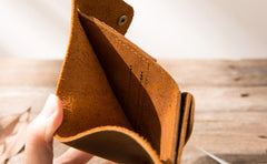 Cool Handmade Leather Mens Small Wallets Bifold Vintage billfold Wallet for Men - iwalletsmen