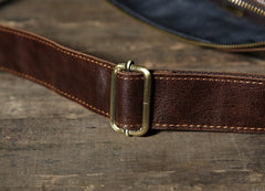 Genuine Leather Mens Cool Shoulder Bag Messenger Bag Chest Bag Bike Bag Cycling Bag for men