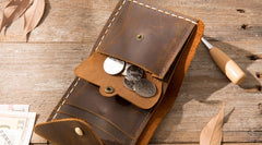 Cool Handmade Leather Mens Small Wallets Bifold Vintage billfold Wallet for Men - iwalletsmen