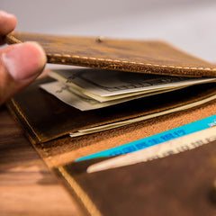 Leather Men Slim Small Wallet Bifold Small Vintage Wallet for Men