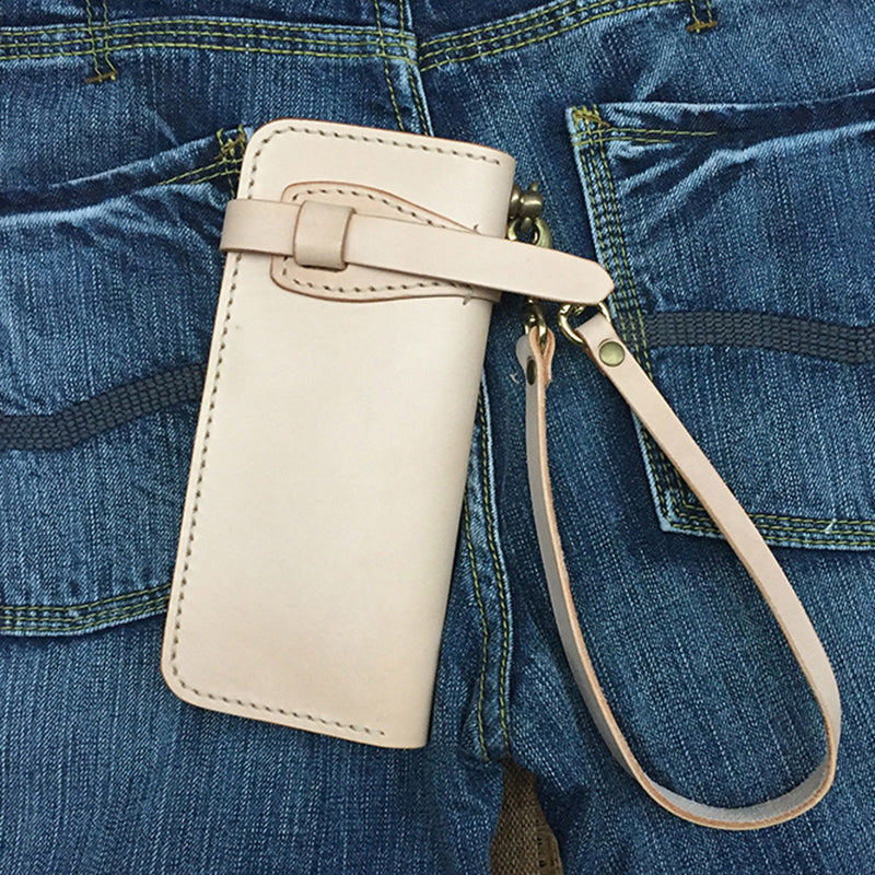 Handmade Leather Mens Biker Chain Wallet Cool Long Biker Wallet with Chain - iwalletsmen