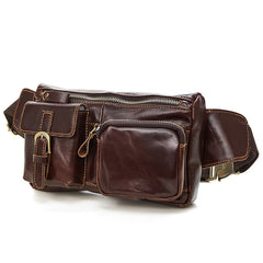 Vintage Leather Fanny Pack Mens Waist Bag Hip Pack Belt Bag for Men - iwalletsmen