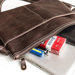 Genuine Leather Mens Cool Messenger Bag iPad Bag Chest Bag Bike Bag Cycling Bag for men