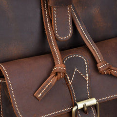 Vintage Leather Brown Mens Backpack School Backpack Travel Backpack Bags for Men - iwalletsmen