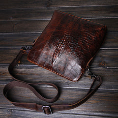 Cool Coffee Small Leather Mens Messenger Bag Shoulder Bag for Men - iwalletsmen