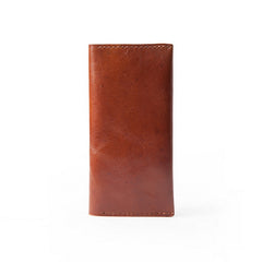 Handmade Brown Leather Mens Long Wallet Bifold Long Wallet CellPhone Wallet For Men - iwalletsmen
