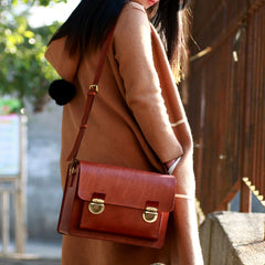 Handmade Vintage Coffee Leather Mens Camera Shoulder Bags Camera Messenger Bag for Men - iwalletsmen