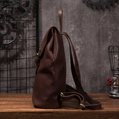 Vintage Mens Coffee Leather Backpack Travel Backpack Leather Hiking Backpack for Men - iwalletsmen