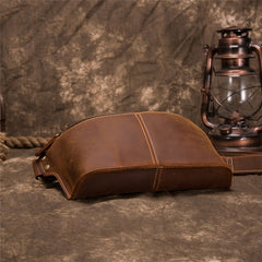 Cool Brown LEATHER MENS FANNY PACK FOR MEN BUMBAG WAIST BAGS - iwalletsmen