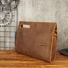 Cool Leather Mens Leather Large Clutch Wristlet Bag Shoulder Bag Side Bag for Men - iwalletsmen