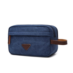 Cool Canvas Leather Mens Black Clutch Bag Mini Green Phone Bag Wristlet Bag For Men - iwalletsmen