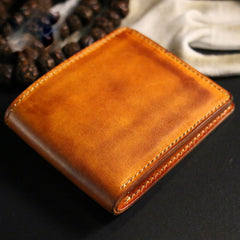 Handmade Leather Lion Mens billfold Wallet Cool Leather Wallet Slim Wallet for Men