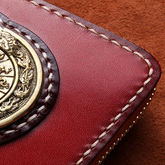 Handmade Leather Mens Chain Biker Wallet Cool Leather Wallet Small Wallets for Men