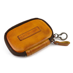 Cool Black Leather Men's Key Wallet Zipper Car Key Holder Card Wallet For Men - iwalletsmen