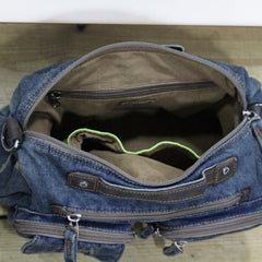 Blue Denim Mens Womens Side Bags Handbag Blue Jean Messenger Bag Courier Bags For Women - iwalletsmen