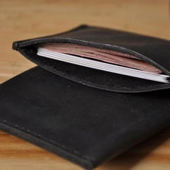 Handmade Mens Cool billfold Leather Wallet Men Small Card Slim Wallets Bifold for Men